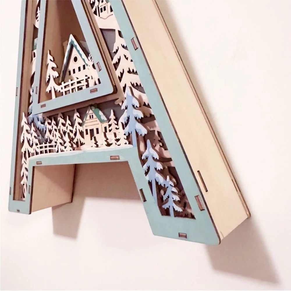 Anthropologie Monogram Wonderland Light Up Scene  Letter A NIB